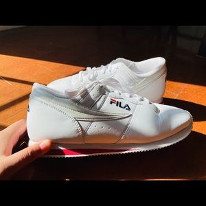 White Fila shoes in size 11